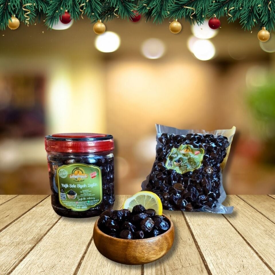Hataydangelir Siyah Zeytin ( Az Tuzlu ) 1 KG